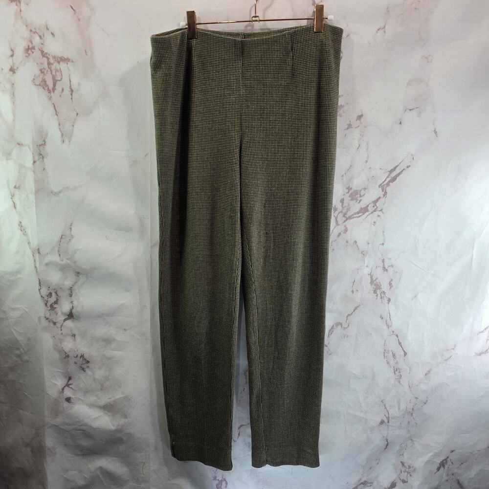 J Jill Pants Womens Medium X 28 Brown Houndstooth High Rise Ponte Slim Leg